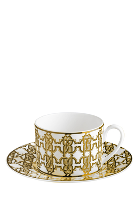 Tea Cup & Saucer Monogram Set